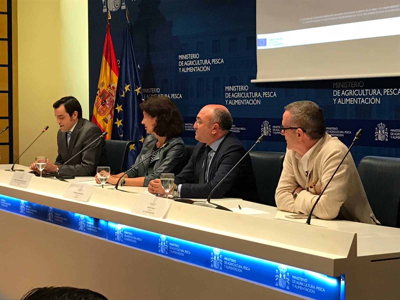 Florencio Rodríguez, presidente de la Asociación Interprofesional de la Carne de Caza (ASICCAZA), Mateo Blay, presidente de AGR, y Jaime Hurtado Ceña